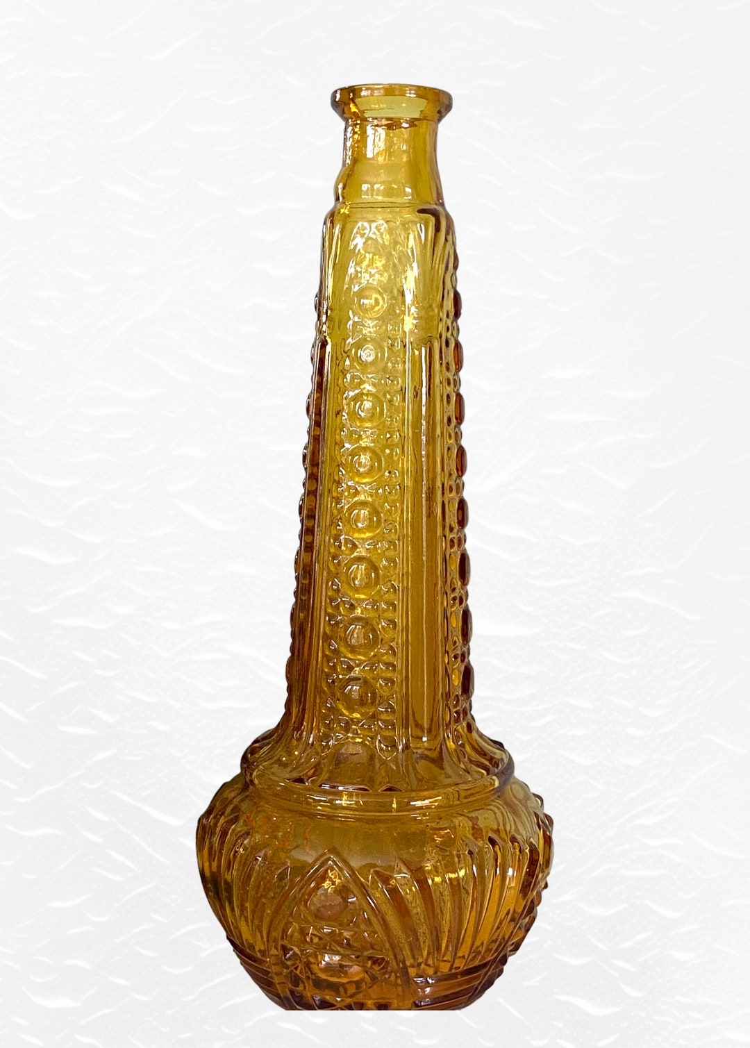 MCM Amber Glass Genie Bottle Decanter Amber Glass Genie Bottle Empoli Glass Etsy