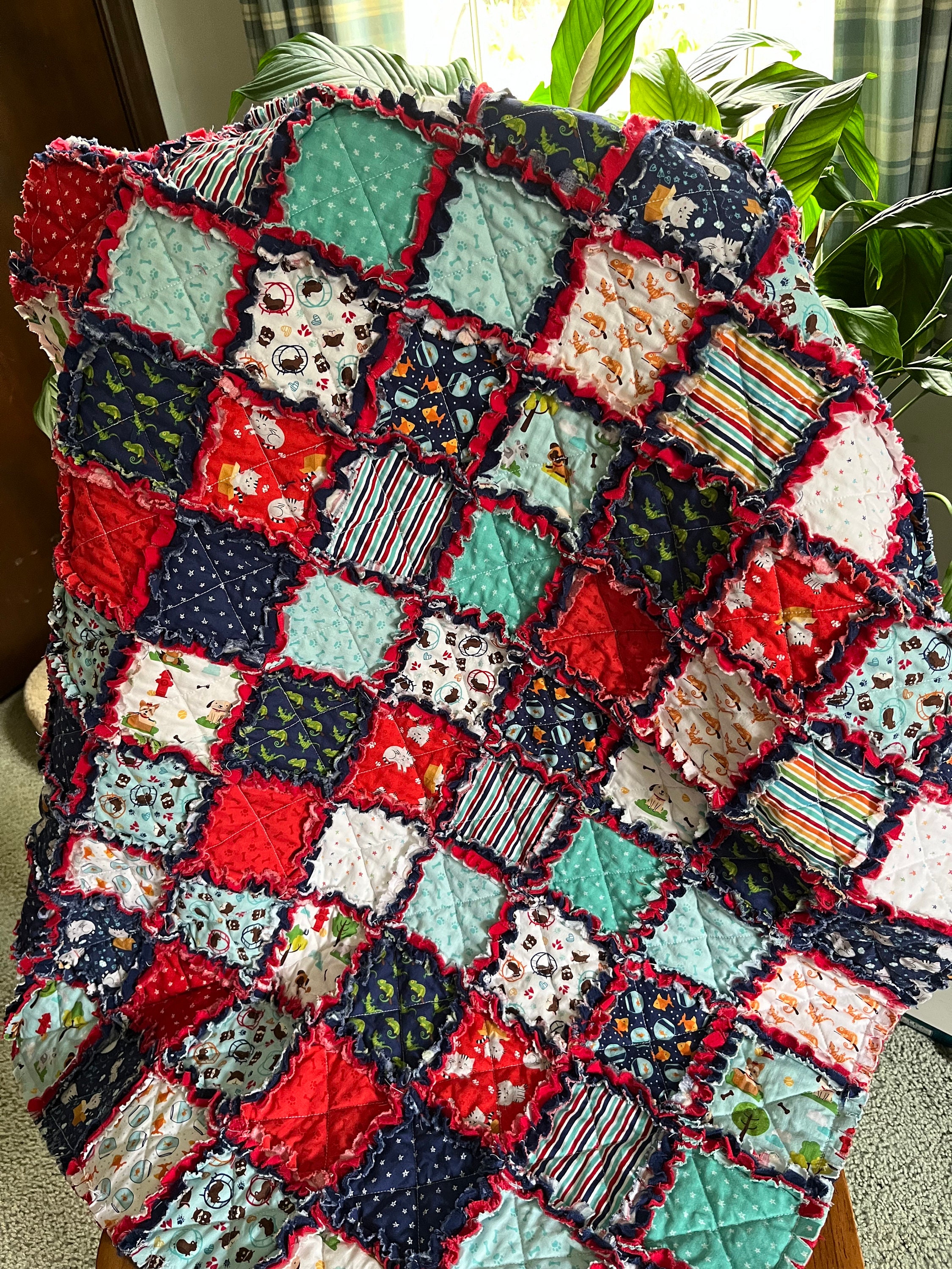 Lap Rag Quilt Family Pets Lap Rag Quilt - Etsy