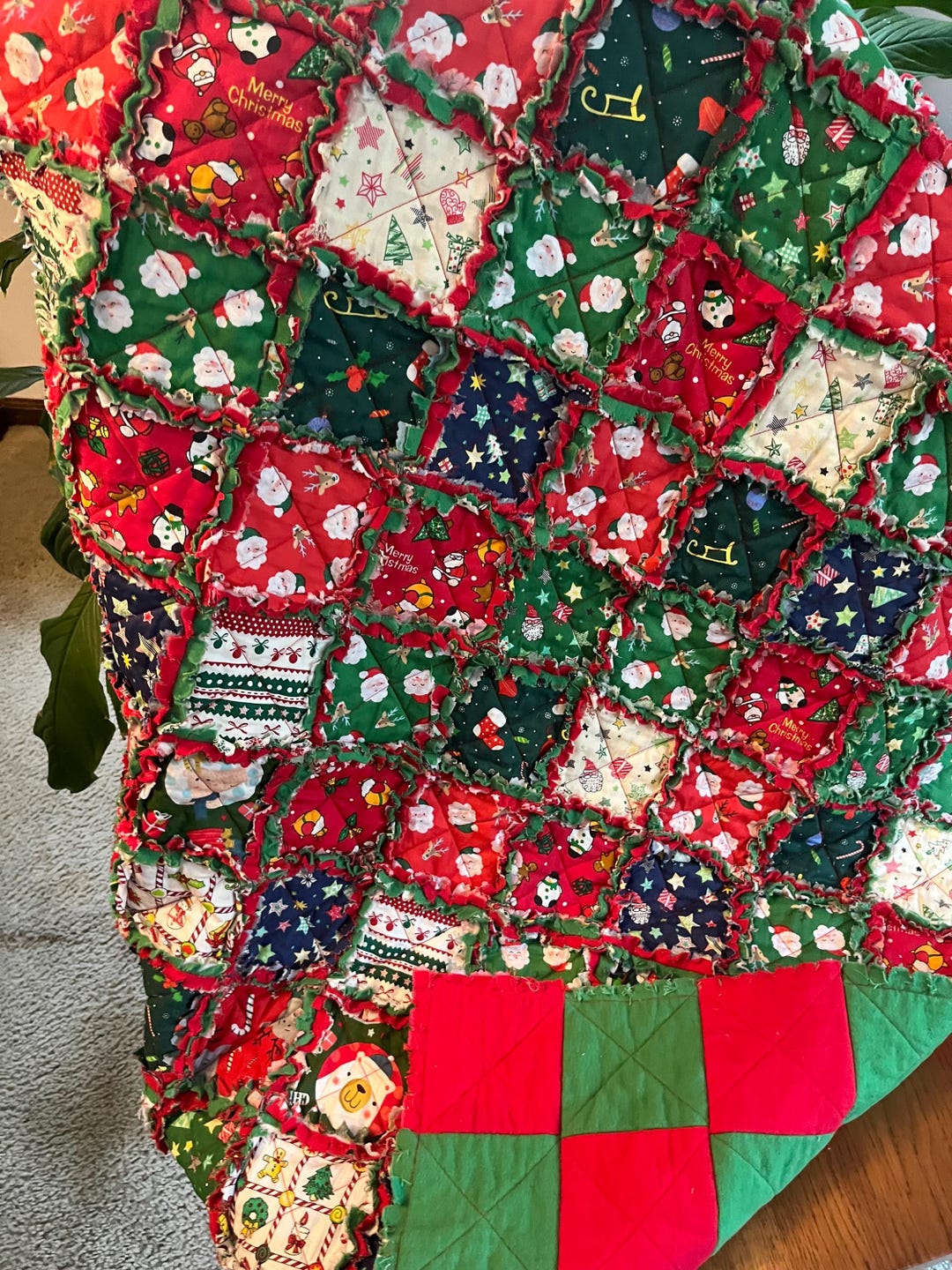 Lap Rag Quilt T’is the Season Rag Lap Quilt - Etsy