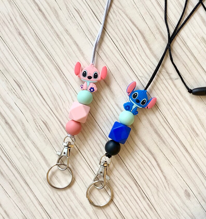 Stitch Lanyard Angel Lanyard // Disney Lanyard / Silicone Etsy