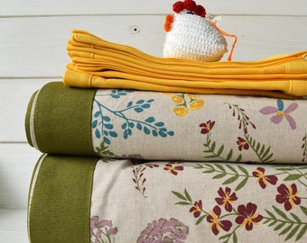 Tovaglia fiori di campo, in misto cotone, round tablecloth, made in Italy, primavera, cotton, baumwolle, cotton tablecloth, varie misure