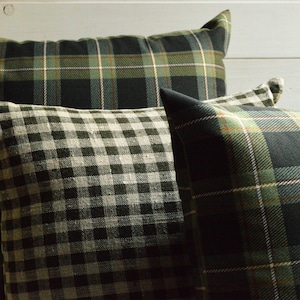 Green and red tartan print pillow, decorative cushions, matching cushions, blankets, pillows, throw pillow, Christmas pillow tartan