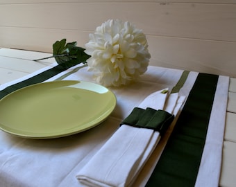 Linnenmix runnerset, servetten, servethouder, tafelloper, servetten, linnenloper, Valentijnsdagcadeau, tafelset voor twee