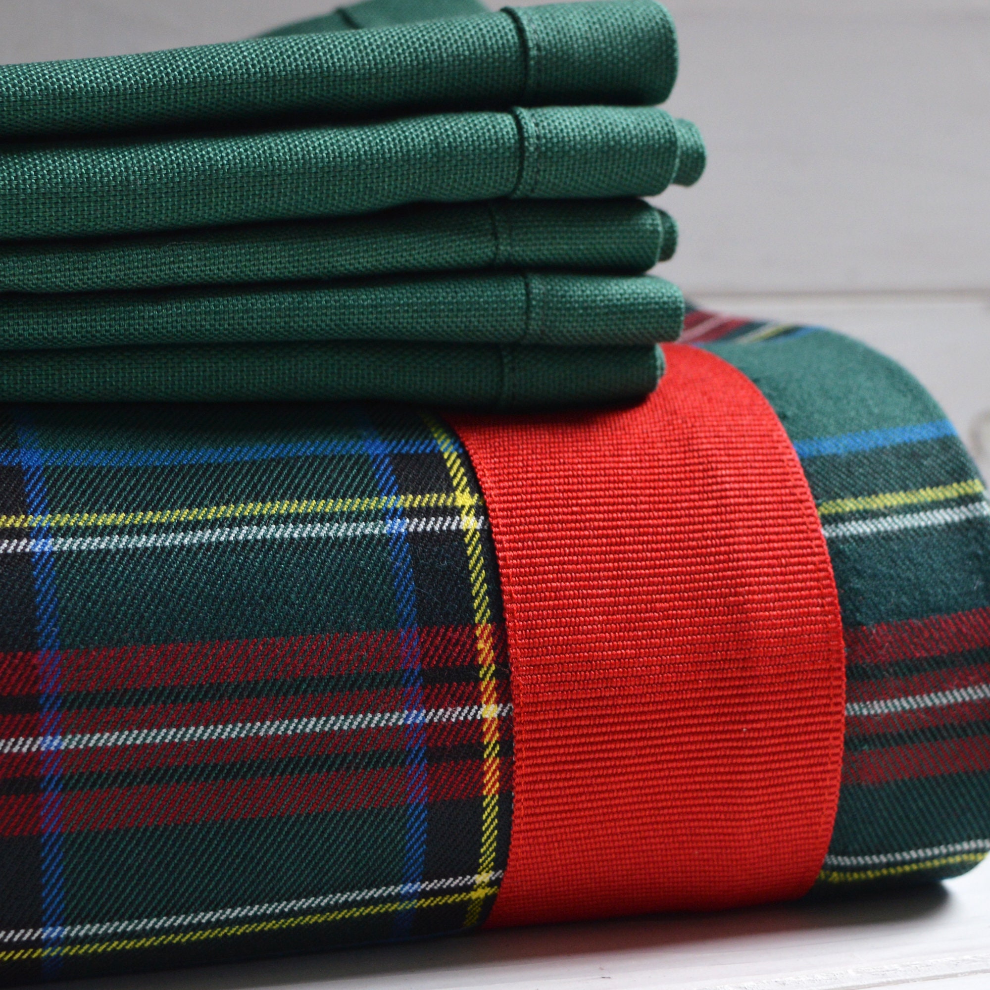 NEW GREEN TARTAN Christmas Table Mattartan Blankets Tartan Etsy