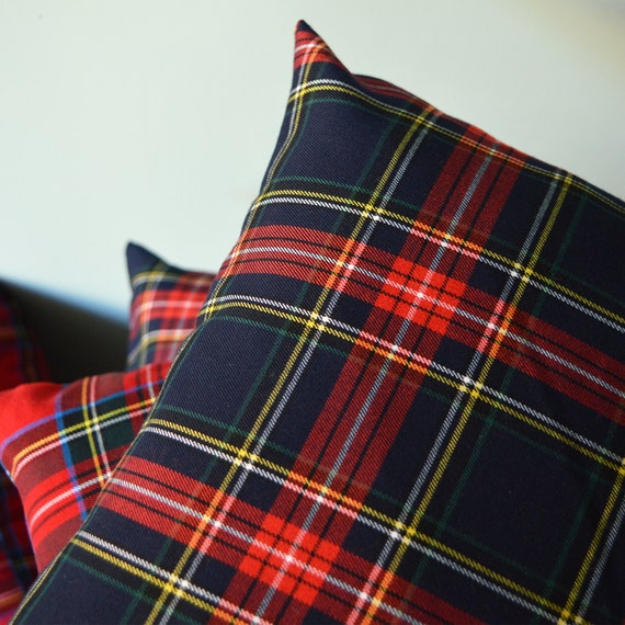 BLUE Red Green Yellow Tartan Print Cushion Decorative Cushions Matching Cushions Blankets Pillows Pillows Etsy Canada