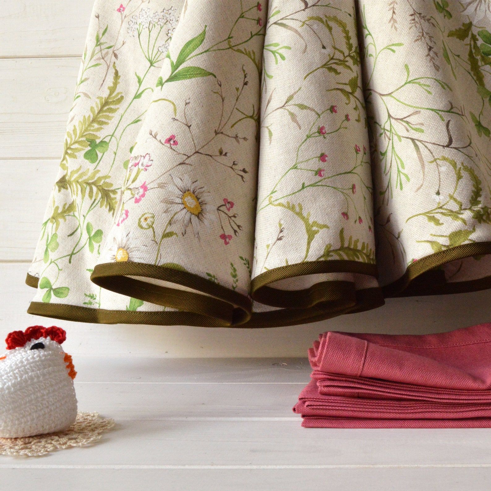 Pure Cotton Flowers Tablecloth Tablecloth Made in Italy Etsy