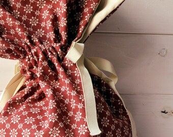 Christmas bread bag, Christmas, vintage print, 3 piece set, kitchen accessories, kitchen set, Christmas decorations, cooking pots, bread bag