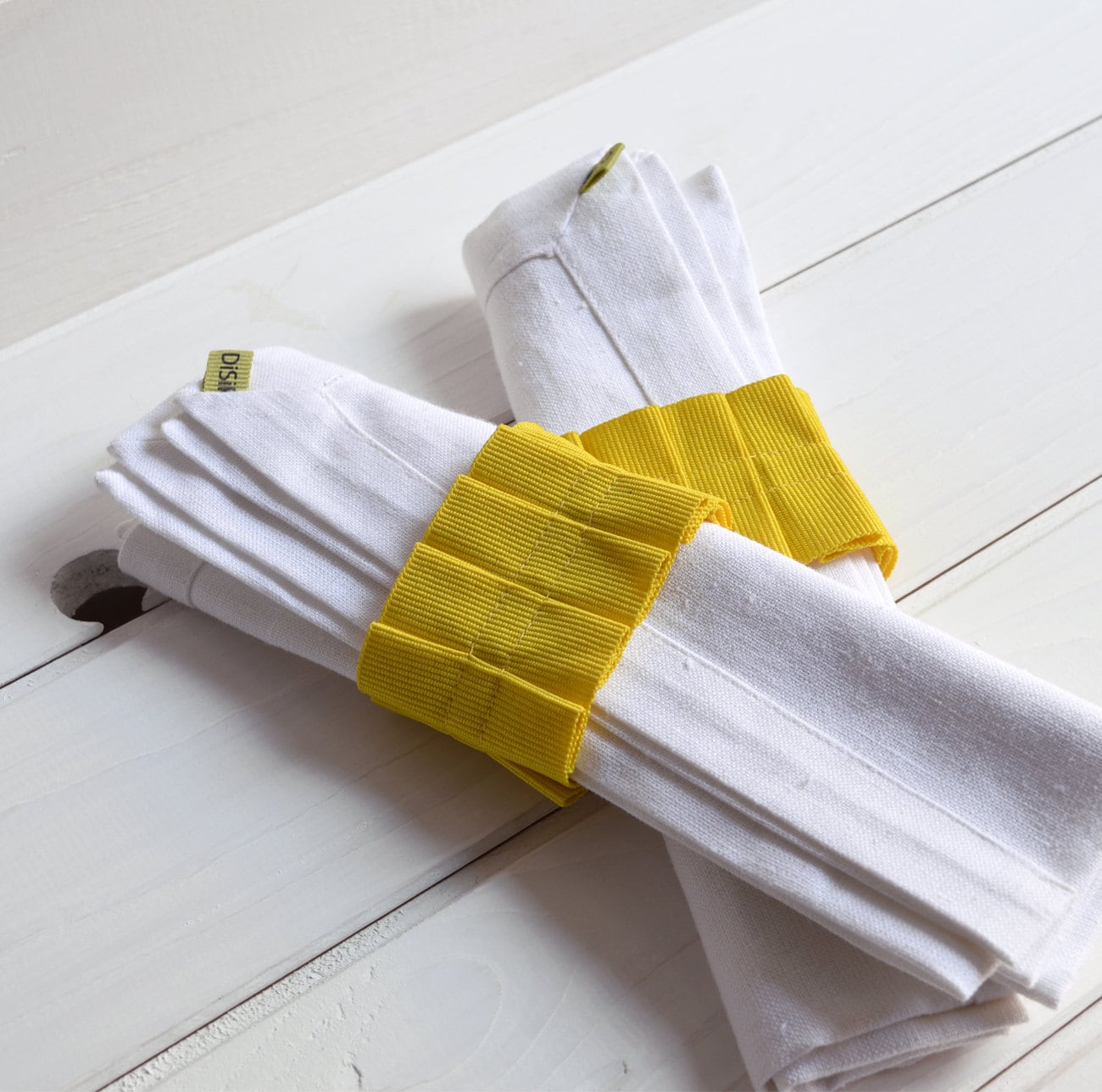 Napkin Ring Yellow and White Linen Napkin Sets Summer at the Etsy Ireland