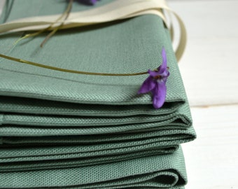 Set 4 SAGE GREEN  cotton napkins, pure cotton, cotton, pure cotton, green napkins, serviette, towels, green towels,
