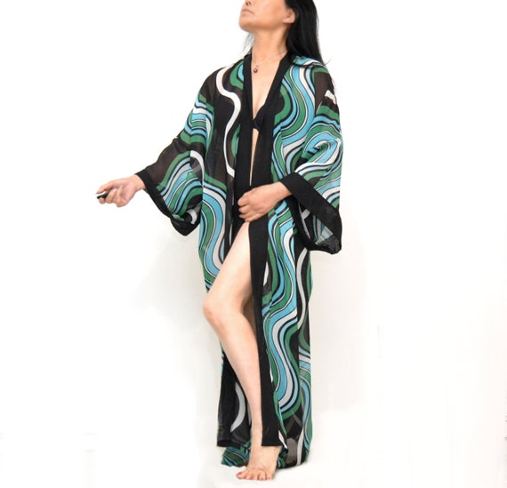 Sweetheart kimono trendy chic robes valentine date robes gothic kimono lady long kimono, floral maxi robes red sheer cardigan