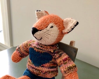 Knitted Fox, OOAK Organic