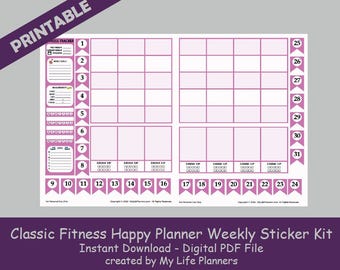 weight watcher point tracker printable planner stickers etsy