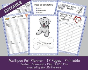 pet planner etsy
