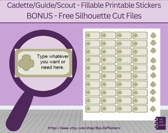 Girl Scout Planner Stickers: Fillable Printable Cadette Stickers (PDF Download)