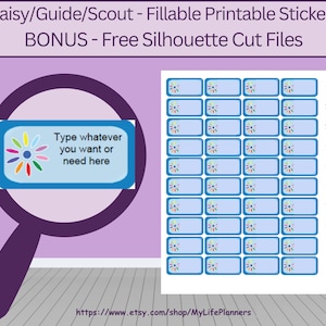 Daisy Scout Stickers: Fillable Planner Stickers (PDF Download)