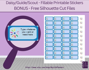 Daisy Scout Stickers: Fillable Planner Stickers (PDF Download)