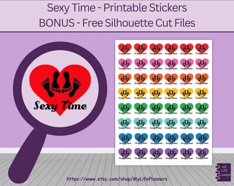 Stickers sexy tijdplanner, tracker voor volwassenen (pdf-download)
