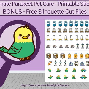 Ultimate Bird Pet Care Adesivi, Cura degli animali domestici, Uccello, Adesivi stampabili, Adesivi Planner, Happy Planner, Erin Condren, Download digitale PDF