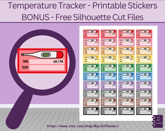 Baby Temperature Tracker Stickers: Planner Printable (PDF Digital Download)