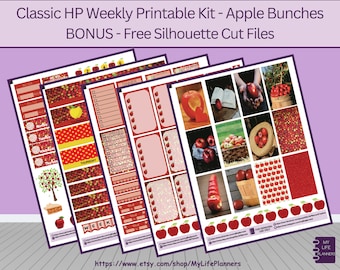 Apple Bunches, Photo CLASSIC Happy Planner Printable Stickers, Weekly Kit, Planner Kit, CLASSIC Happy Planner, Instant PDF Download