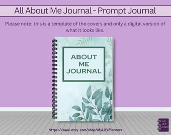 All About Me Journal, Autobiography Journal, Self-Awareness, Prompt Journal, Self Reflect, Mental Health, 240 Prompt Questions, 5.5"x8.5"