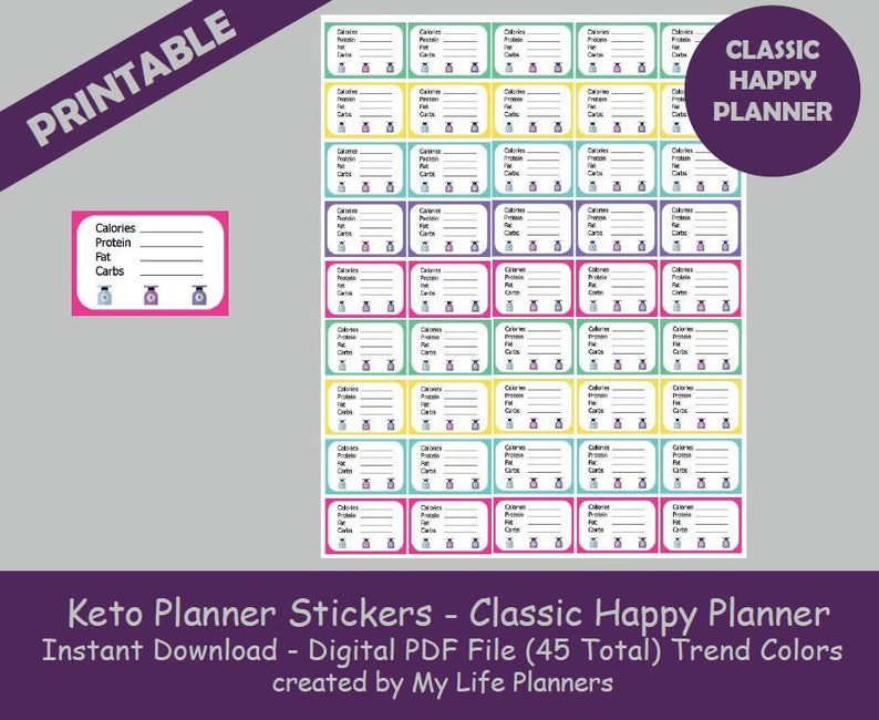 Keto Planner StickersKetosis Trend Keto Diet Macro | Etsy