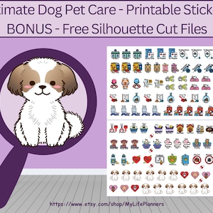 Ultimate Dog Pet Care Stickers, Pet Care, Dog, Printable Stickers, Planner Stickers, Happy Planner, Erin Condren, PDF Digital Download