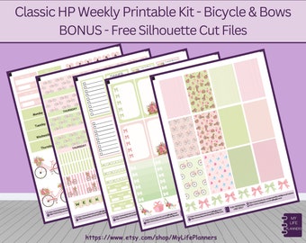 Bicicletas y arcos CLASSIC Happy Planner Pegatinas imprimibles, Classic Happy Planner, Descarga instantánea, PDF, Archivos de corte de silueta incluidos