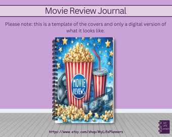 Movie Review Journal, Movie Journal, Movie Tracker, Film Review, Film Journal, Movie Lover Gift, Movies Watched, Movie List, 5.5"x8.5"