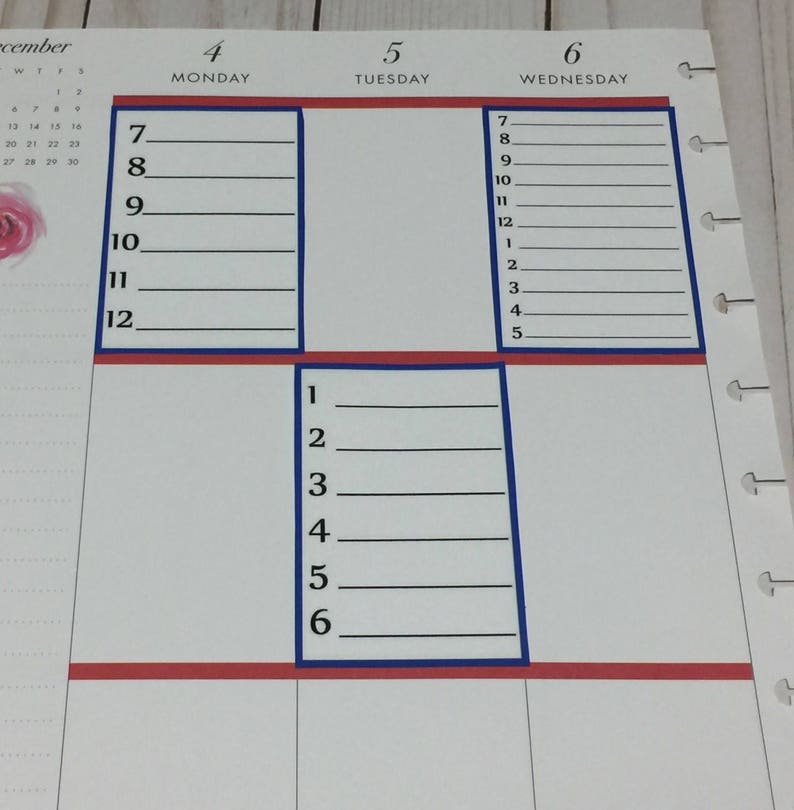 Vertical Hourly Planner Stickers Hourly Stickers Hourly - Etsy