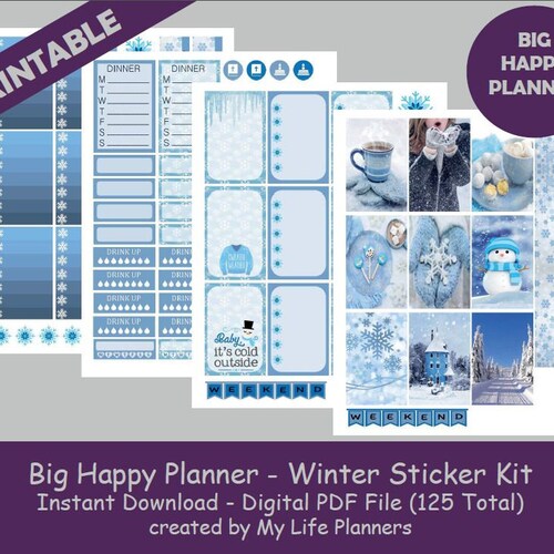 Printable Planner Stickers Happy Planner Winter Wishes | Etsy