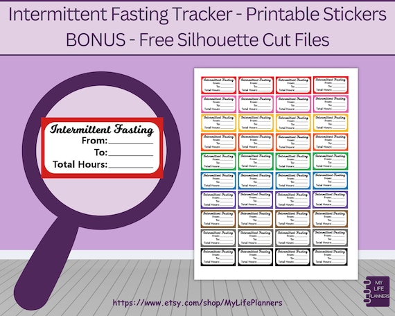 Intermittent Fasting Planner Stickers: Keto Tracker, MAMBI Classic (PDF Download)
