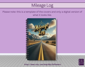 Mileage Log, Mileage Tracker, Mileage Notebook, Mileage Journal, Travel Log, Travel Tracker, Wire O Bound Journal, 5"x7