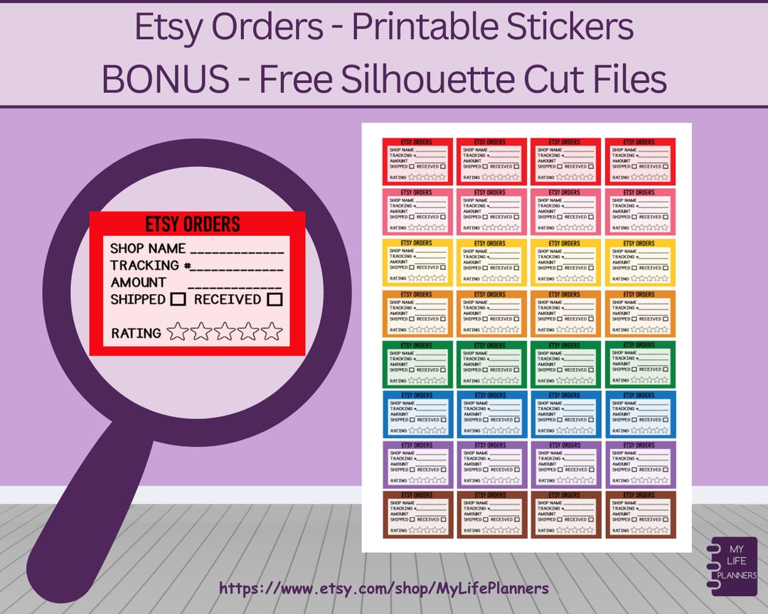 CLASSIC Happy Planner Etsy Order Stickers, Printable Planner Stickers ...