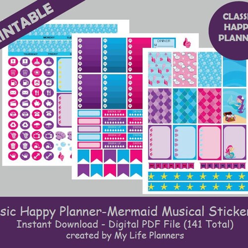 Butterflies CLASSIC Happy Planner Printable Stickers Weekly - Etsy