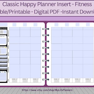 Fitness Happy Planner Inserts, Printable, Fillable, Happy Planner ...