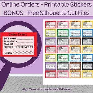 Online Order Tracker Printable Stickers, Order Tracker, Online Orders, Planner Stickers, PDF Digital Download