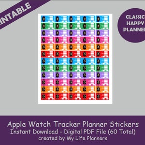 Apple Watch Tracker Planner Stickers Fitness Tracker | Etsy