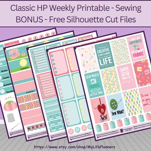 Sewing, CLASSIC Happy Planner Printable Stickers, Classic Happy Planner ...