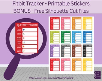 Fitbit Tracker Stickers: Printable Planner Stickers for MAMBI (PDF Download)