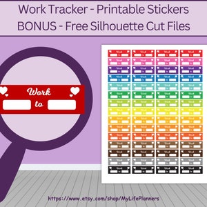 Werkplannerstickers, afdrukbare werktaakschemasticker, ploegendiensttracker, MAMBI, CLASSIC Happy Planner, PDF-download