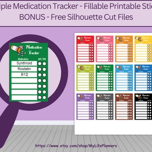 Medication Multiple Tracker Planner Stickers, Functional Stickers ...