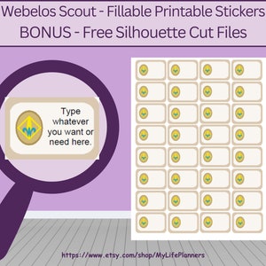 Webelos Boy Scout Planner Stickers, Boy Scout, Scout Stickers, Printable, Functional, Fillable, PDF Download, CLASSIC Happy Planner
