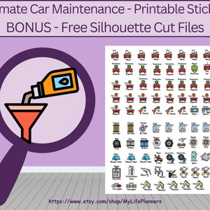 Maintenance Car Sticker Printable Car Maintenance Stickers - Etsy