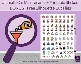 Car Maintenance Planner Stickers: Printable PDF Download