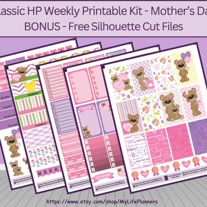 Mother&#39;s Day Planner Stickers: Classic Happy Planner (PDF, Silhouette Files)