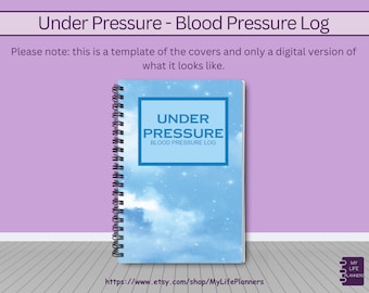 Registro de presión arterial, Diario de presión arterial, Registro de presión arterial, Rastreador de presión arterial, Rastreador de salud, Presión arterial alta y baja, 5"x7"
