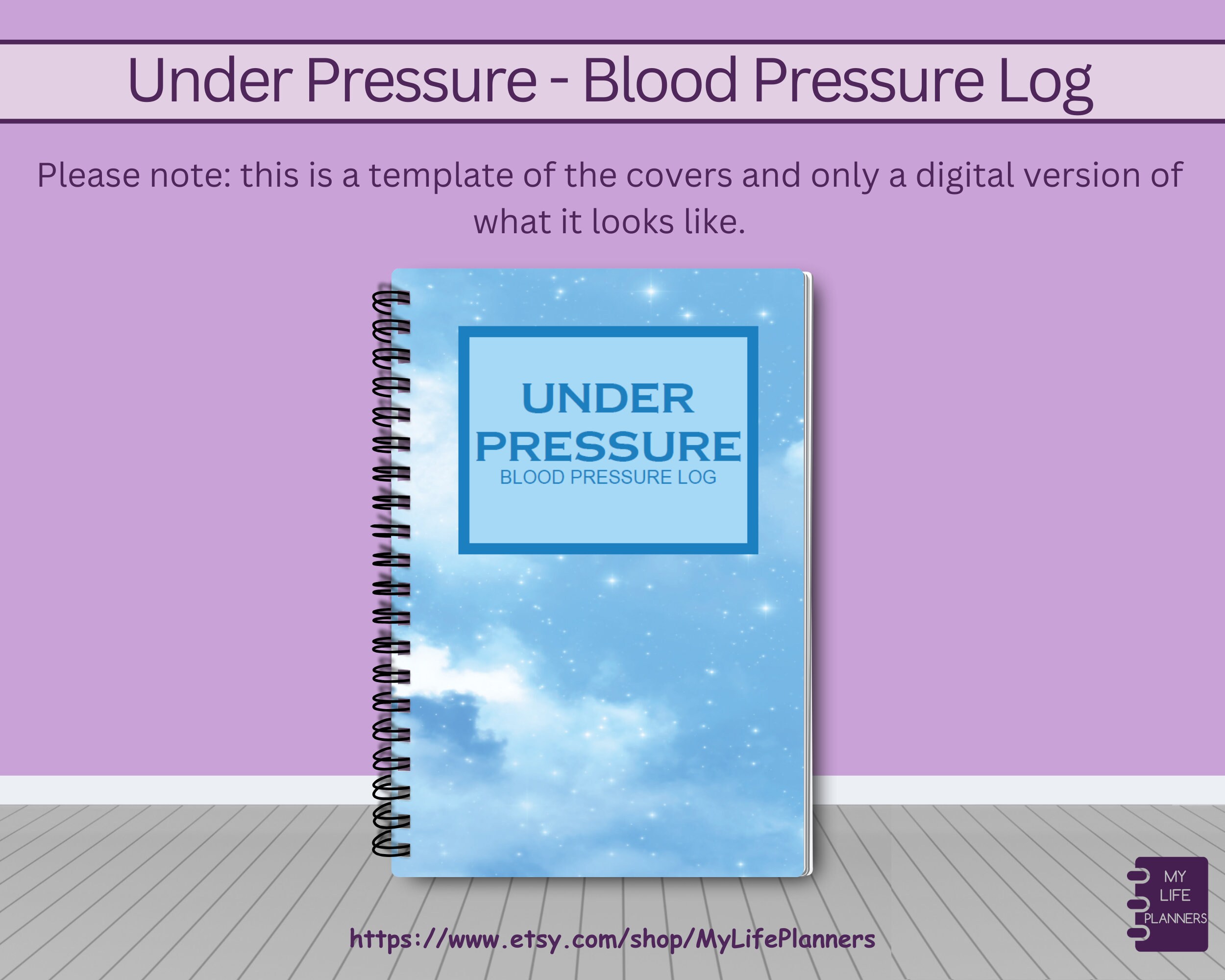 Blood Pressure Log, Blood Pressure Journal, Under Pressure Log, Blood Pressure Tracker, Health Tracker, High and Low Blood Pressure, 5"x7"