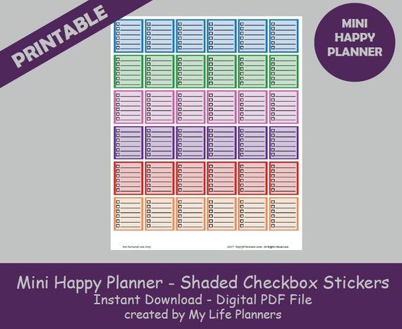checklist planner stickers to do list stickers full boxes etsy