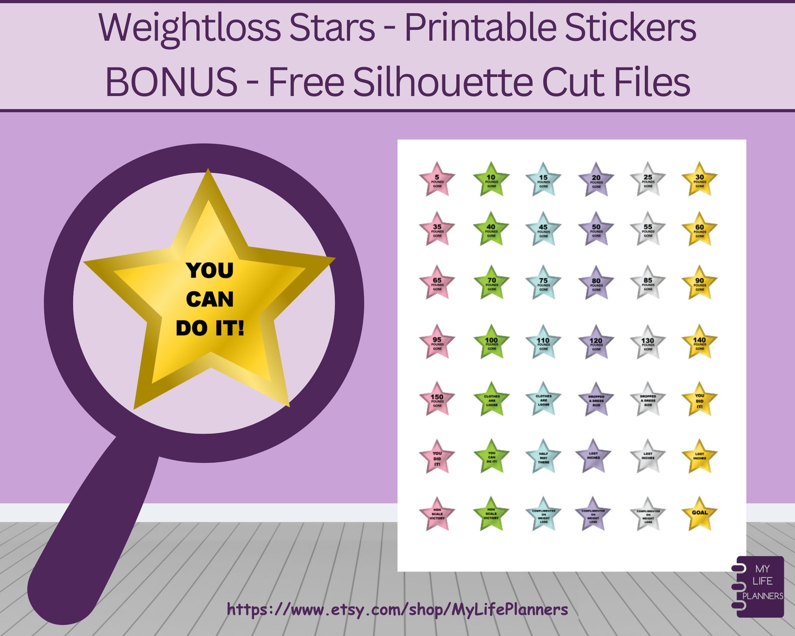 Weight Loss Award, Weight Loss, Reward, Printable Stickers, Planner ...